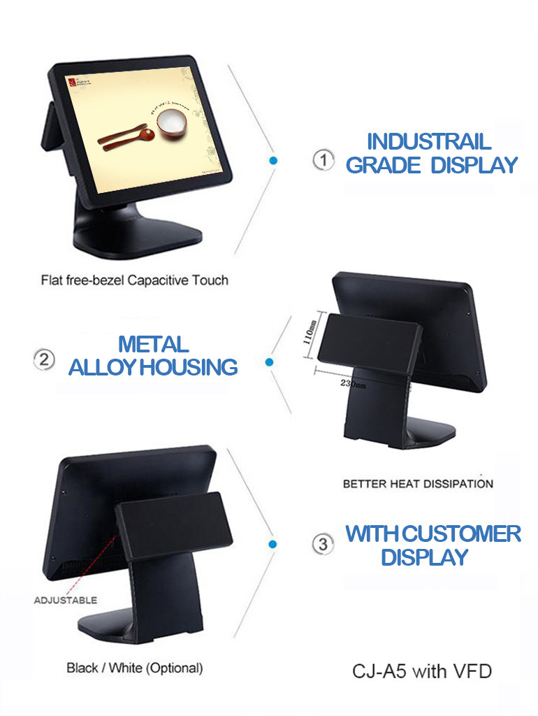 2 * 20 LED Display All In One Pos For Small Business Linux OS Supported​