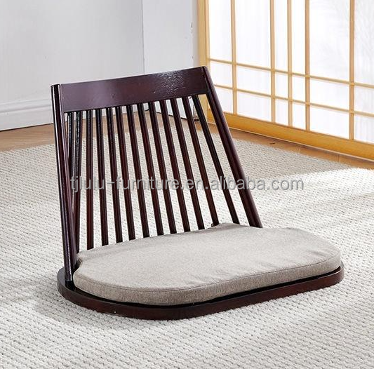 Solid Wood Dining Chair with Natural Floor Seating and Modern Tatami Seatback Design