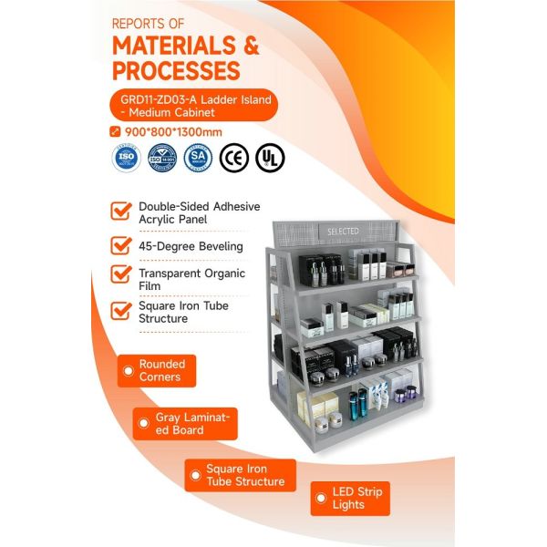 GDR11-ZD03-A Mall Boutique Display with LED Light Strips and T-Pillars and Power Tracks for Retail Stores