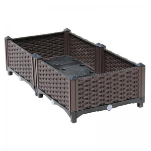 Buy cheap For Sale Brown Rattan Planting Box Rectangle Garden Supplies Large Capacity Flower Pot Outdoor Plastic flower pot stand product