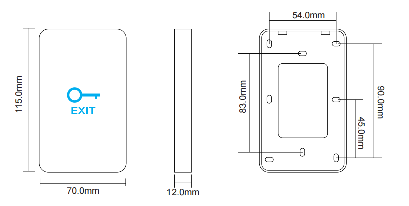 C70A(White) / C70B(Black) Touchless Infrared Sensor Exit Button Door Release Switch Access Control Door Exit Button