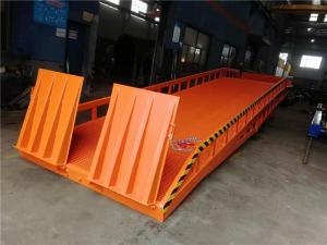 China 10 Ton Mobile Container Loading Ramps Fast Efficiency Working In Yard Orange Color on sale