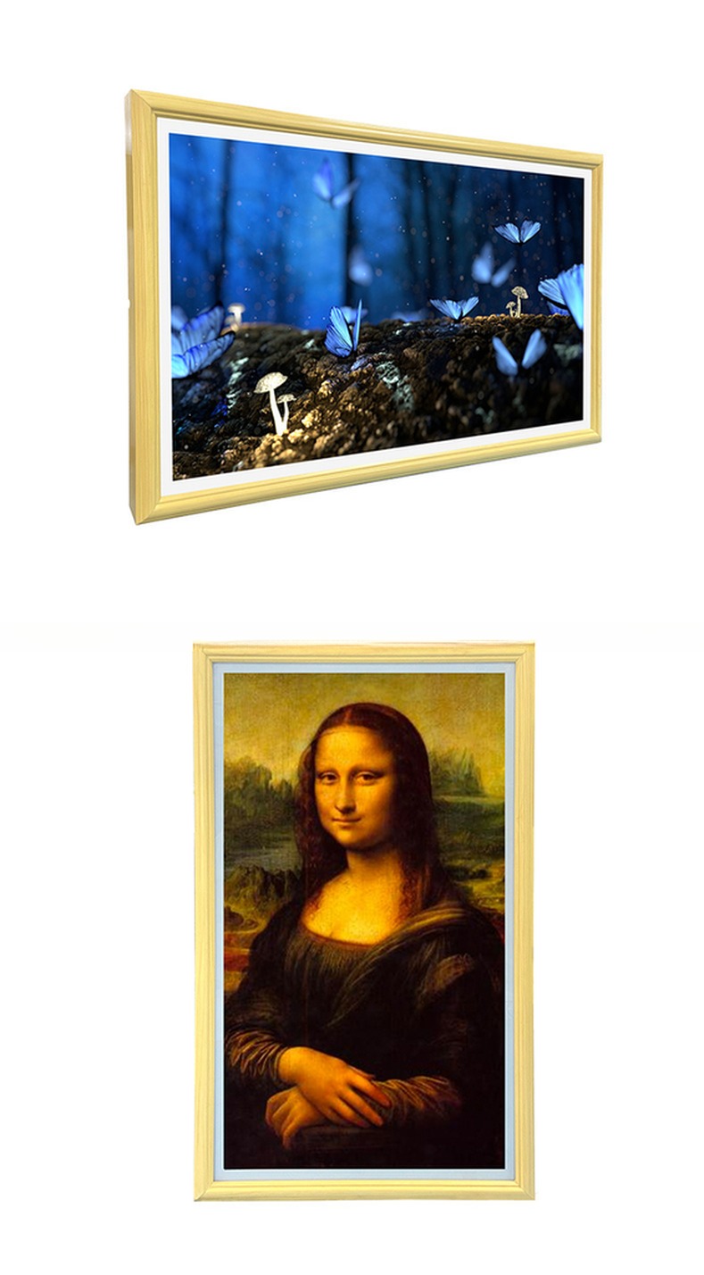 UHD 55" inch Wood digital photo frame LCD LED Advertising signage display WIFI Android monitor with wooden frame