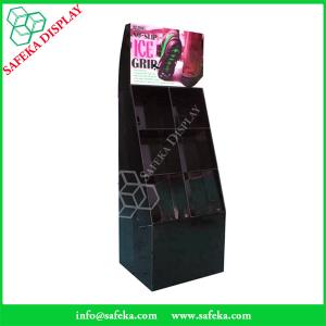 China Customized  printed Promotion Rack advertising shelf Cardboard shoe store display racks with pockets on sale