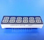 0.39 Inch 6 Digit 14 Segment Display Common Cathode Ultra Blue Process Control