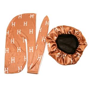 Satin Custom Made Embroidery Durag Bonnet Set