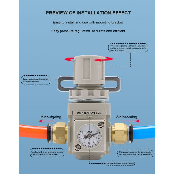Stepless Control Electric Pneumatic Regulator Pressure Compressed Air Regulator Reducing Valve