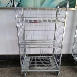 Buy cheap Galvanized Custom Display Racks Logistics Trolley Adjustable Wire Shelf product