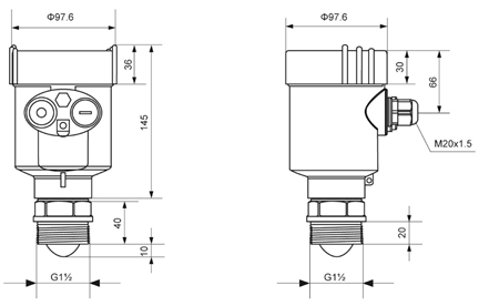 KLD801 Water Level Radar Transmitter For Non Corrosive Liquid 220V/110VAC Power Supply
