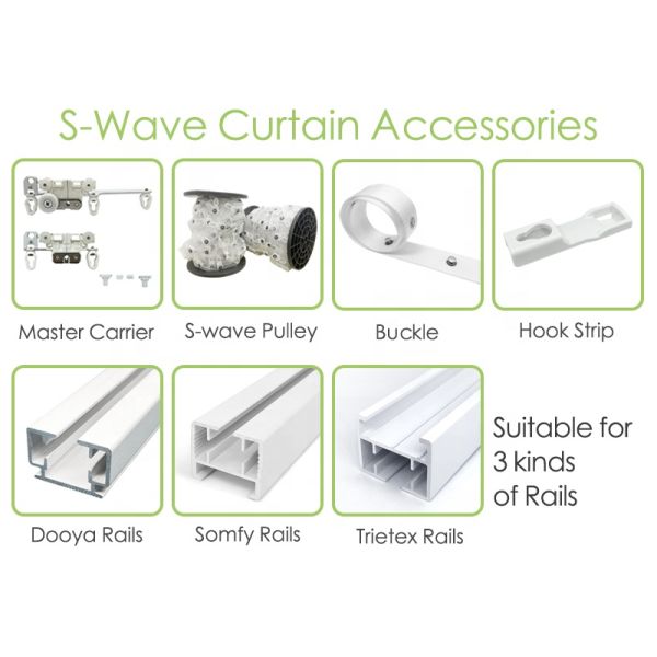 6/8CM S Fold Curtain Track 50KG Electric Wave Curtain Track Accessories