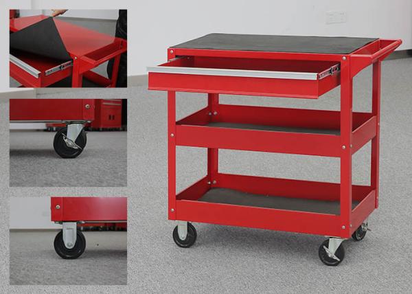 Quality 32 Inch Color Customizable Metal Tool Cart On Wheels With Drawer And 2 Trays for sale