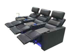 China 3 Seat Home Theater Recliner Sofa Lounge With Cup Holder on sale