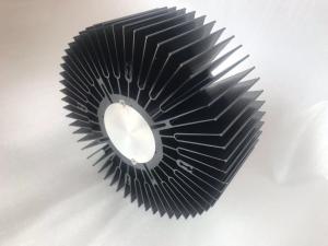 Big size black anodized aluminum extrusion sunflower heatsink skiving drilling machining