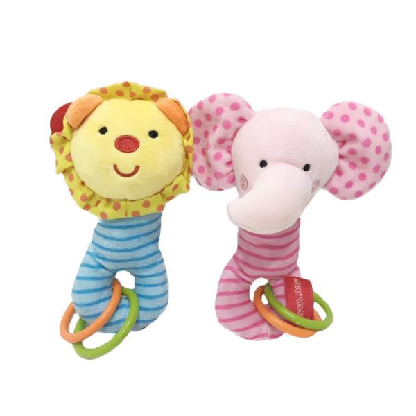 Quality 17 cm Colorful Soft Plush Infant Toys Lion & Elephant for Babies Education for sale