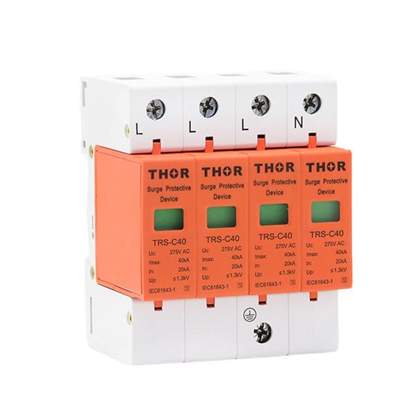 Quality 40KA power surge protector three phase SPD c40 surge protective device for sale
