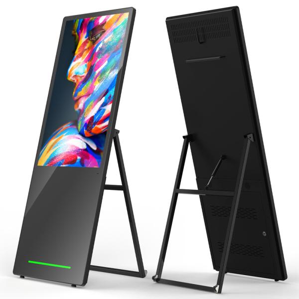 Quality 43 inch indoor portable advertising player A type smart touch sinage Android battery powered lcd digital poster for sale