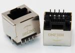 THT / DIP Mounting Vertical RJ45 Jack , RJ45 Ethernet Adapter Tab Up Latch