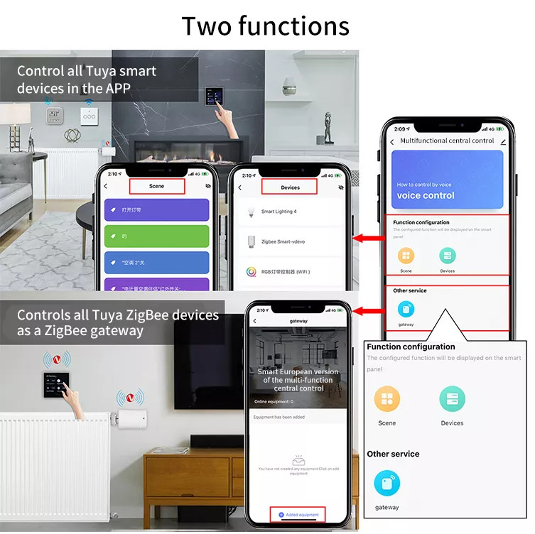 APP Control Smart Control Panel Wifi Multifunction Touch Screen Zigbee Gateway