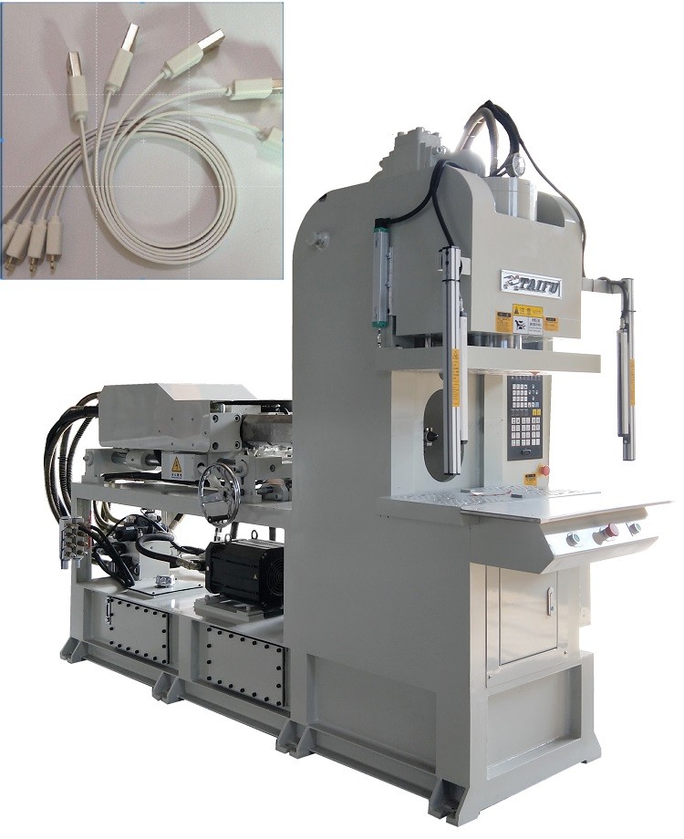 High Efficiency 55 Ton Data Cables Injection Molding Machine With C Type White