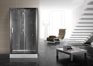 Matt Black Profiles Corner Shower Stall , Corner Shower Cubicles 1200 X 800 X 2200 mm