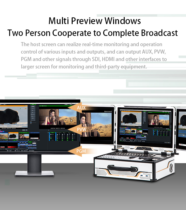 12 Channel Built-in Switcher M100 All-in-one Machine for Live Streaming Video Editing