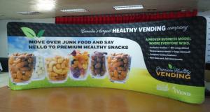 China 10FT Curved Waveline Lightweight Trade Show Displays , Stretch Fabric Display on sale