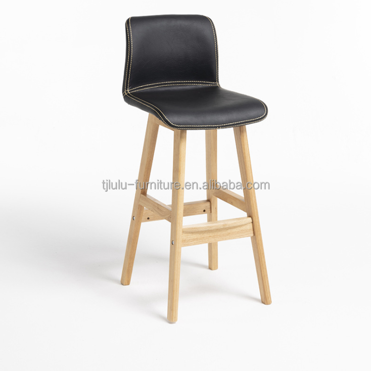 Mail Packing Villia High Chair Bar Counter Chair with Fabric Stylish and Solid Wood