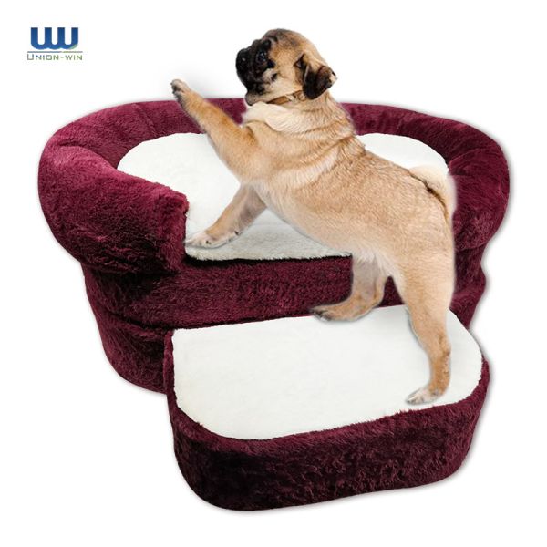 Unique 2-Step Dog Stairs Non Slip Balanced Two Step Dog Stairs Steps Ramp High Density Foam