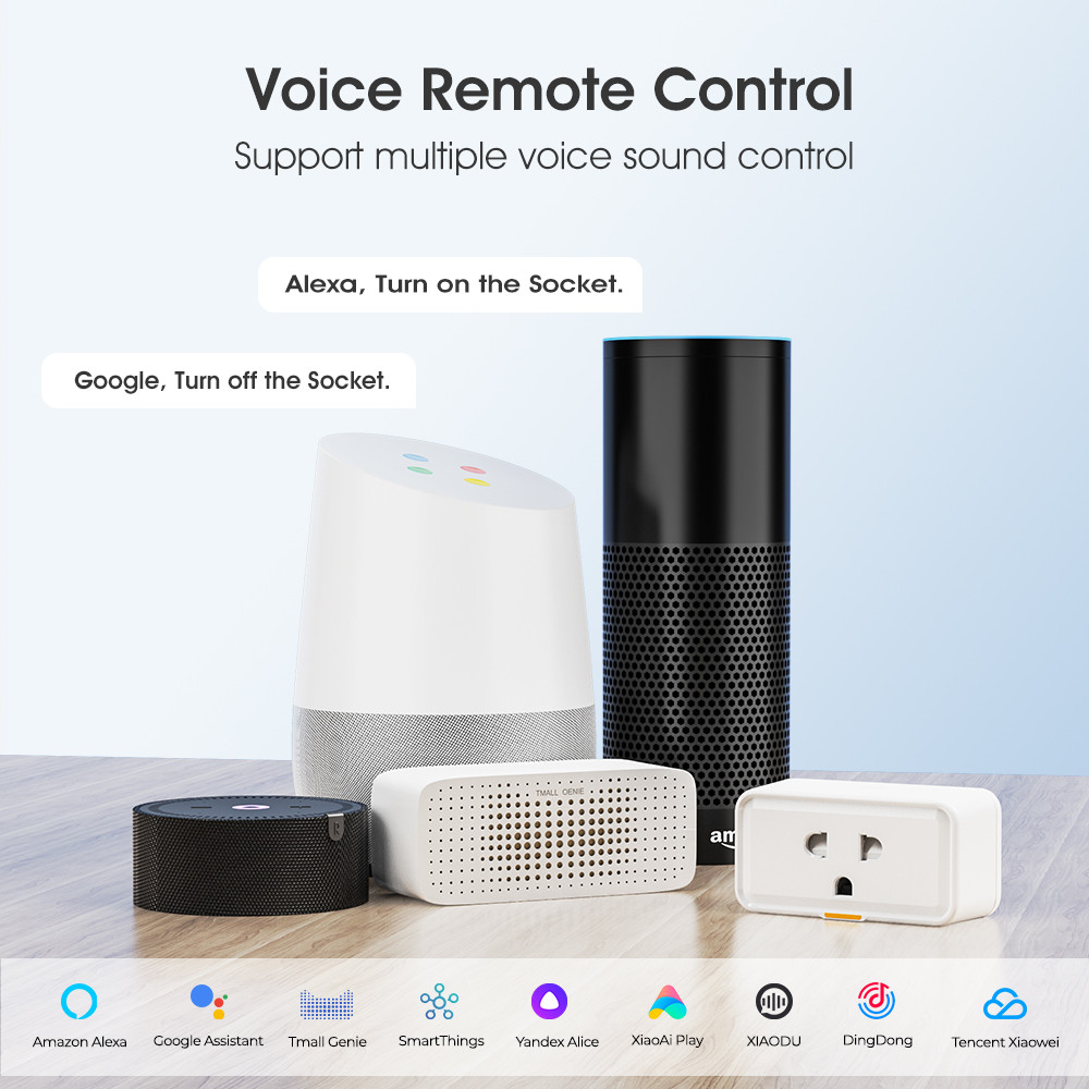 Tuya Smart WiFi Socket 16A Plug with Timing, Power Monitoring, Alexa & Google Home Compatibility, Smart Life App for Smart Home