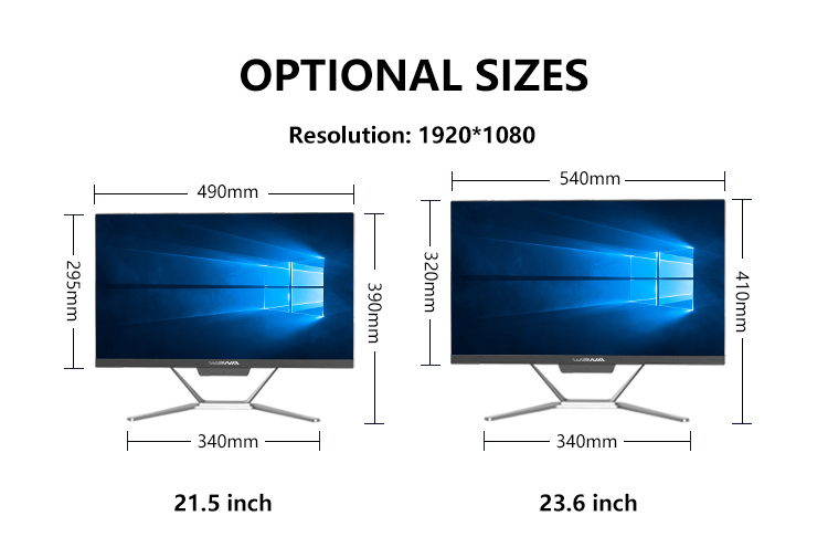 21.5 Aio All-in-one Pc Office Desktops I5 7300HQ AllInone Computer With Webcam