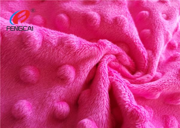 Quality 100% Polyester Minky Plush Fabric / Minky Dot Blanket Fabric For Making Baby Blankets for sale