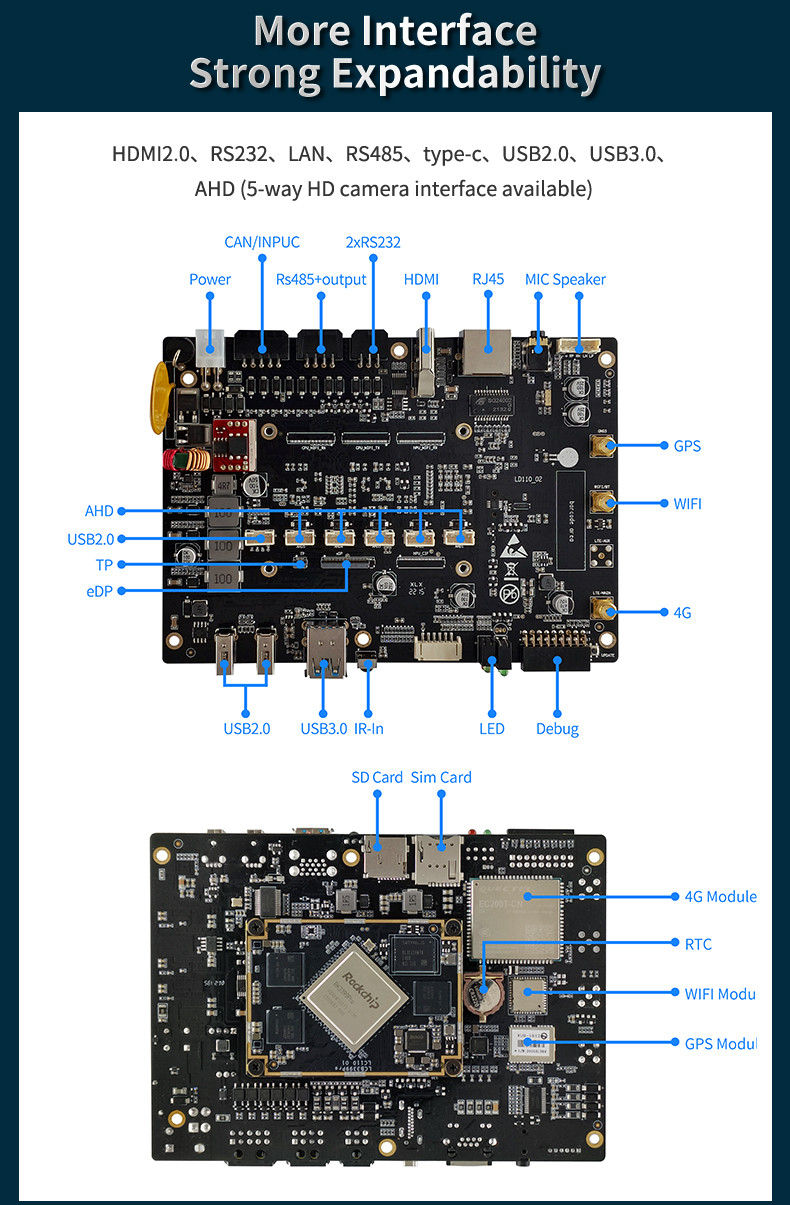 RK3399pro Linux Industrial Single Board Computer LKD3399pro Android SBC For AI