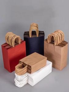 China Printed Art Paper Shopping Bag Small Brown Recyclable on sale