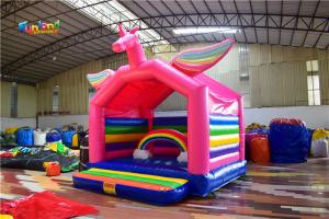 China Kids PVC Inflatable Rainbow 3.5m Unicorn Bounce House Rental on sale