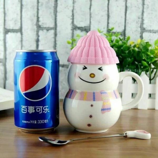 Quality Crramic Innovative Personalised Coffee Mugs Snowman With Lid for sale
