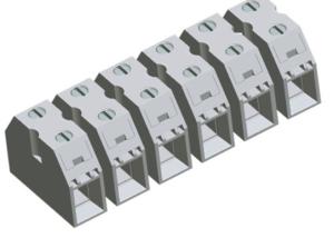 Buy cheap 2-16 Poles 50A Feed Through Terminal Block Pitch 13.5mm Copper product