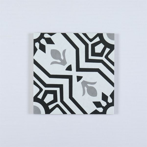 20x20cm Ceramic Rustic Tile for Indoor Floor Black Gray White