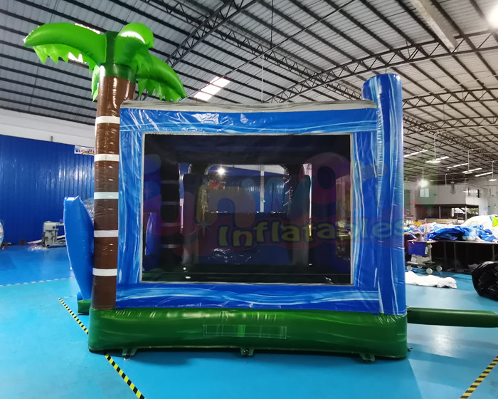 Palm Tree Jumping Inflatable Bouncer Slide For Backyard
