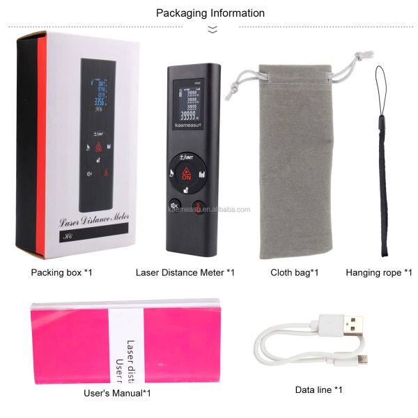 40m Mini Handheld USB Rechargeable Laser Distance Meter High Precision Infrared Electronic Ruler Laser Range Finder