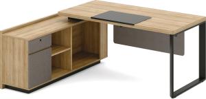 China 1.6M / 1.8M Wooden Office Computer Table Executive Office Desk With Metal Legs on sale