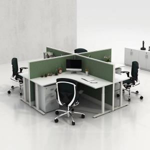 China Wooden Office Desk Partition 4 Person Staff Cubicle Office Table on sale