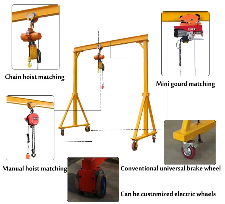 Turbo Lift Pendent Button Control 2.5 Ton Portable Gantry Crane