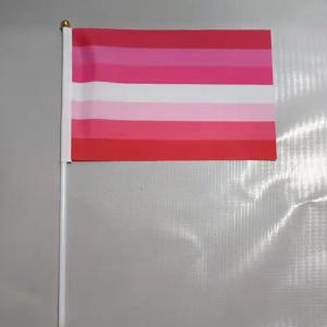 Buy cheap High Quality 100D Polyester Handheld LGBT Flags Custom Rainbow Flags product