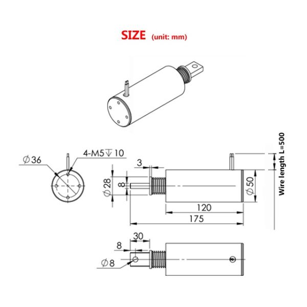 Tubular Pull Push 30mm Long Stroke Solenoid For Embroidery Machine
