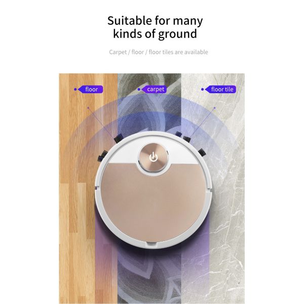 EMC 1600pa Smart Sweeping Robot Intelligent Vacuum Cleaner White