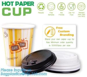 China Biodegradable Coffee Paper Cup With Lid Custom Printed, 3oz 5oz 6oz 8oz Ice Cream Paper Cup Lid Pack on sale