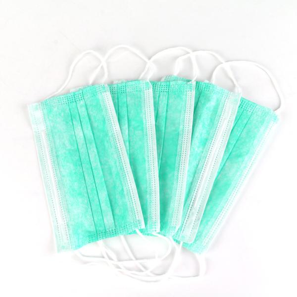 Quality Green Color Disposable Dust Mask / 3 Layer Disposable Medical Face Mask for sale