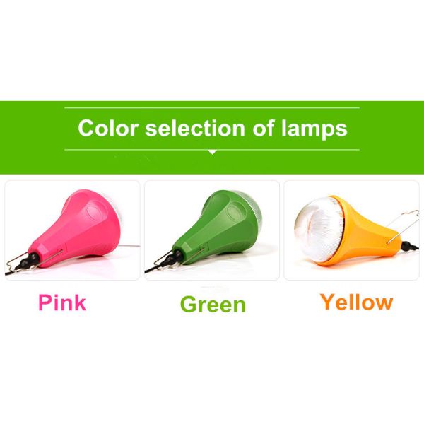 Solar Powered LED Bulb Light Portable Outdoor Garden Camping Hiking Lamp