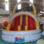Summer Party Inflatable Water Slide Grayish Yellow Inflatable Wet Slide With