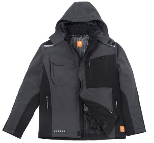 Quality Breathable Adjustable Hem Softshell Jacket Detachable for sale